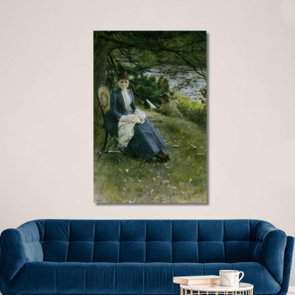 In Scozia La Signora Symons Anders Zorn azn35 quadro stampato su tela