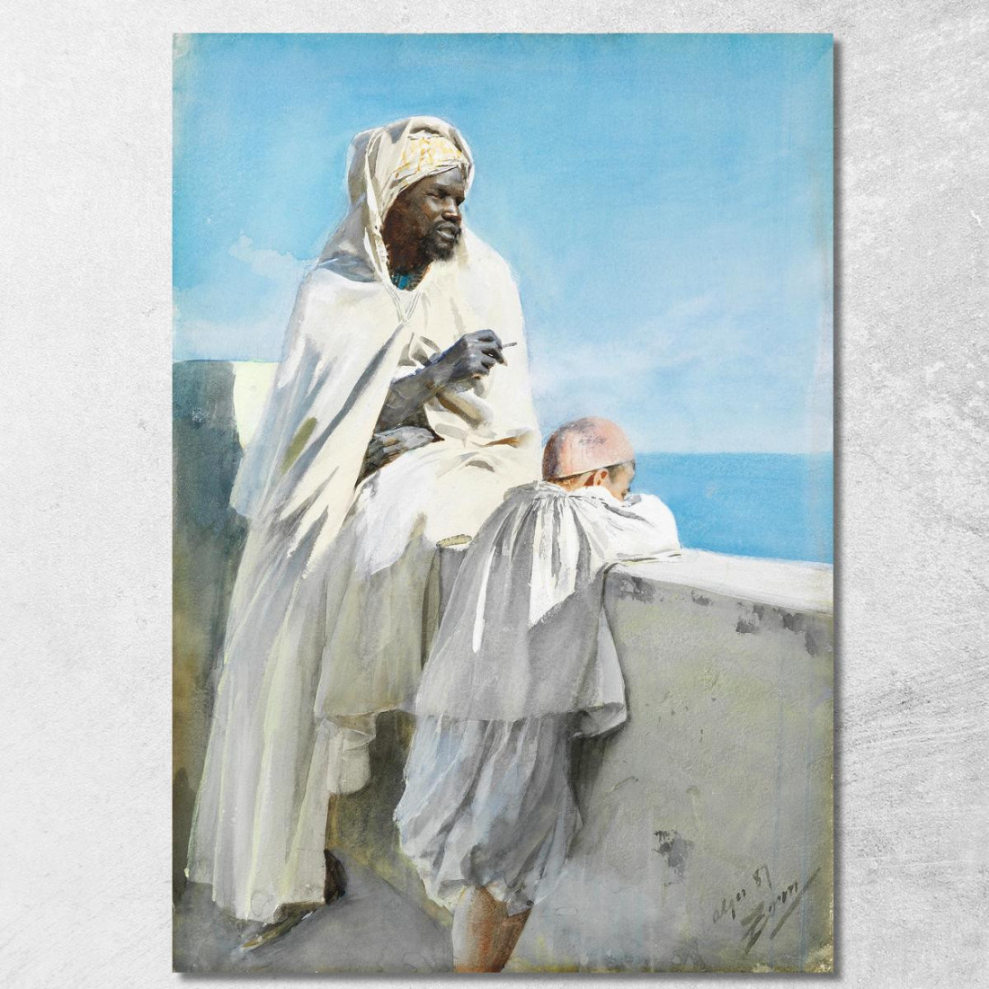 Uomo E Ragazzo Ad Algeri Anders Zorn azn42 quadro stampato su tela Uomo E Ragazzo Ad Algeri Anders Zorn azn42 quadro stampato su tela