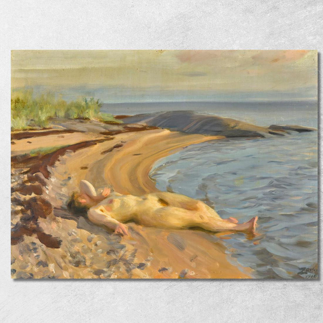 Sulla Spiaggia Anders Zorn azn54 quadro stampato su tela