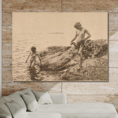 Skerries Verso Il Mare Anders Zorn azn67 quadro stampato su tela