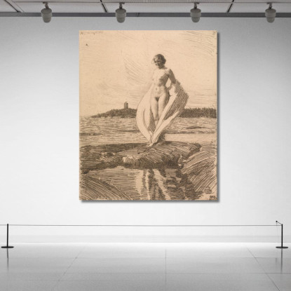 Il Cigno Anders Zorn azn75 quadro stampato su tela