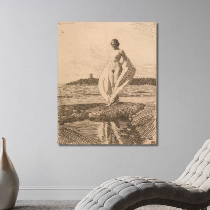 Il Cigno Anders Zorn azn75 quadro stampato su tela
