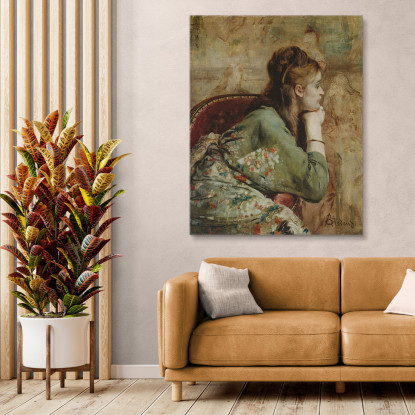 Meditazione Alfred Stevens stal61 quadro stampato su tela