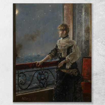 Chiaro Di Luna Alfred Stevens stal64 quadro stampato su tela