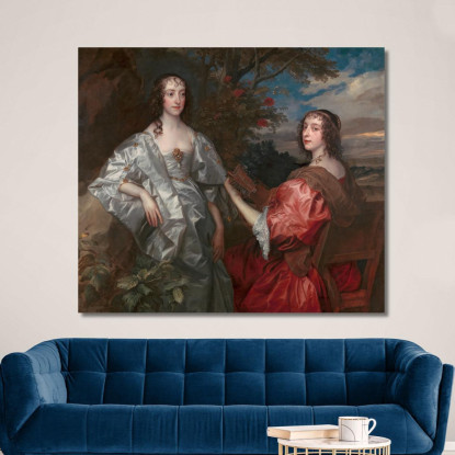 Katherine Contessa Di Chesterfield E Lucy Contessa Di Huntingdon Anthony van Dyck avd41 quadro stampato su tela