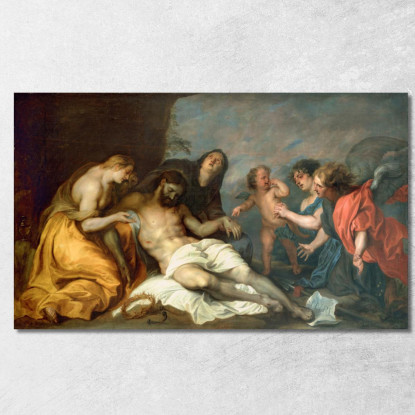 Compianto Sul Cristo Morto Anthony van Dyck avd46 quadro stampato su tela