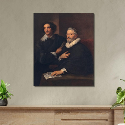 Ritratto Degli Incisori Pieter De Jode Il Vecchio E Pieter De Jode Il Giovane Anthony van Dyck avd87 quadro stampato su tela