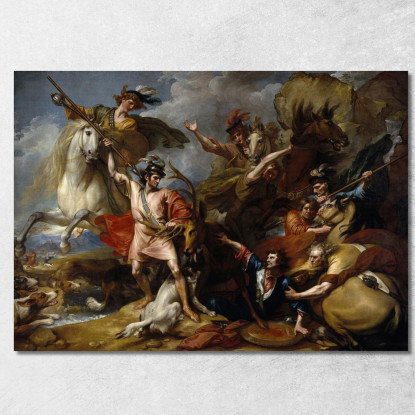 Alessandro Iii Di Scozia Salvato Dalla Furia Di Un Cervo Benjamin West bwt4 quadro stampato su tela