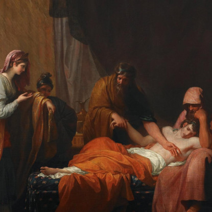 Erasistrato Il Medico Scopre L'Amore Di Antioco Per Stratonice Benjamin West bwt21 quadro stampato su tela