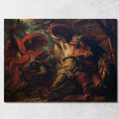 Re Lear Benjamin West bwt31 quadro stampato su tela