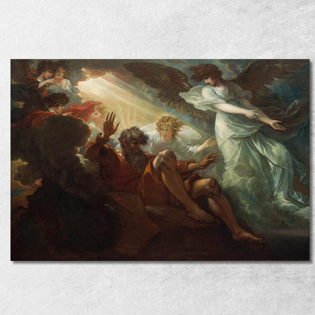 Mosè Mostrò La Terra Promessa Benjamin West bwt38 quadro stampato su tela