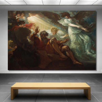 Mosè Mostrò La Terra Promessa Benjamin West bwt38 quadro stampato su tela