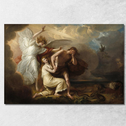 La Cacciata Di Adamo Ed Eva Dal Paradiso Benjamin West bwt67 quadro stampato su tela