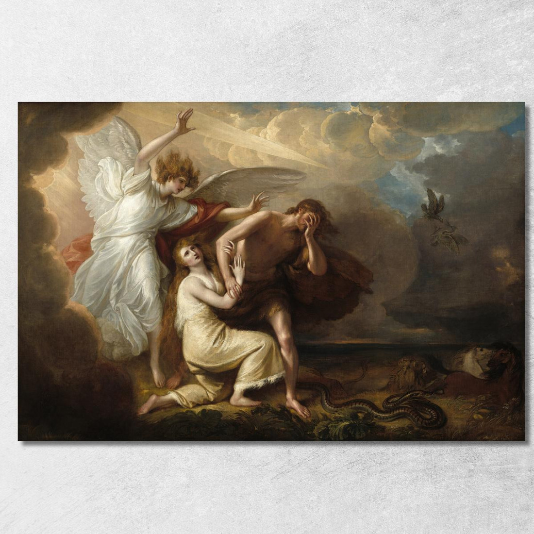 La Cacciata Di Adamo Ed Eva Dal Paradiso Benjamin West bwt67 quadro stampato su tela La Cacciata Di Adamo Ed Eva Dal Paradiso Benjamin West bwt67 quadro stampato su tela
