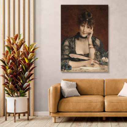 La Lettera Alfred Stevens stal85 quadro stampato su tela