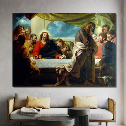 L'Ultima Cena Benjamin West bwt70 quadro stampato su tela