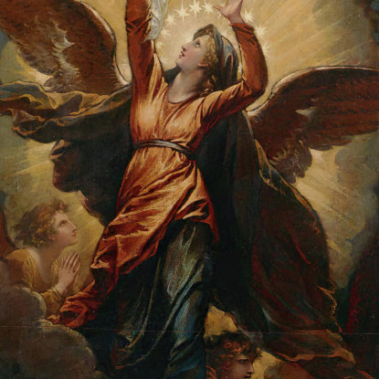 La Donna Vestita Di Sole Fugge Dalla Persecuzione Del Drago Benjamin West bwt73 quadro stampato su tela