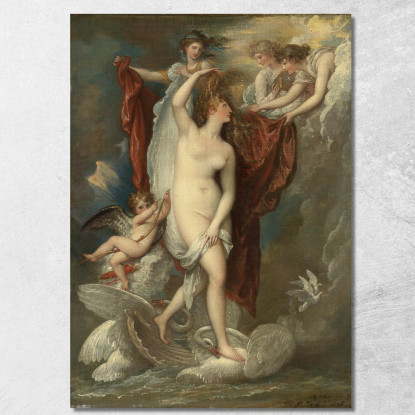 Venere Alla Nascita Vestita Dalle Tre Grazie Benjamin West bwt77 quadro stampato su tela