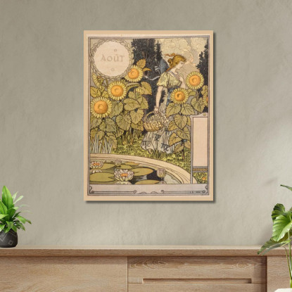 Agosto Eugène Grasset egs3 quadro stampato su tela