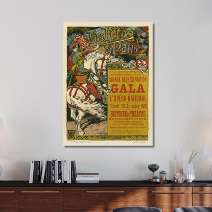 Festival Di Parigi Eugène Grasset egs11 quadro stampato su tela