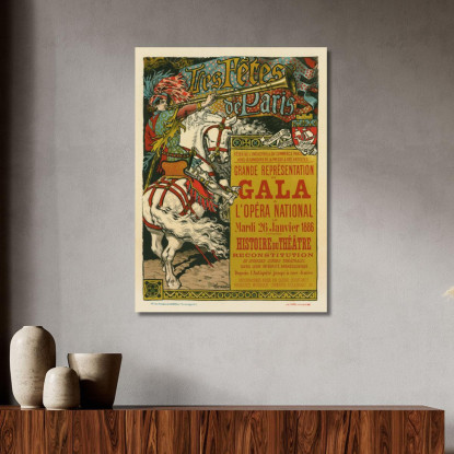 Festival Di Parigi Eugène Grasset egs11 quadro stampato su tela