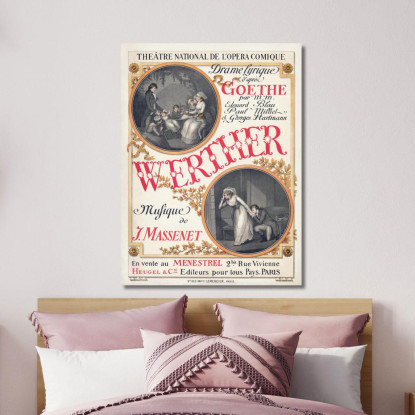 Manifesto Per La Prima Del Werther Di Jules Massenet Eugène Grasset egs23 quadro stampato su tela