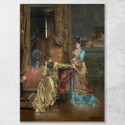 La Visita Alfred Stevens stal92 quadro stampato su tela