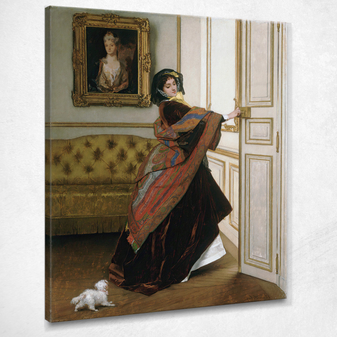 Uscirai Con Me Fido Alfred Stevens stal96 quadro stampato su tela