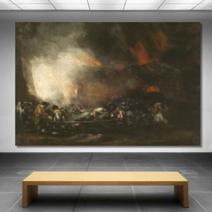 Incendio In Ospedale Francisco de Goya fgy28 quadro stampato su tela
