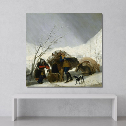 Scena Invernale Francisco de Goya fgy73 quadro stampato su tela