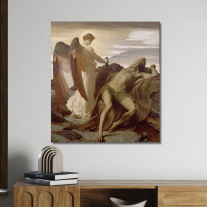 Elia Nel Deserto Frederic Leighton flg18 quadro stampato su tela