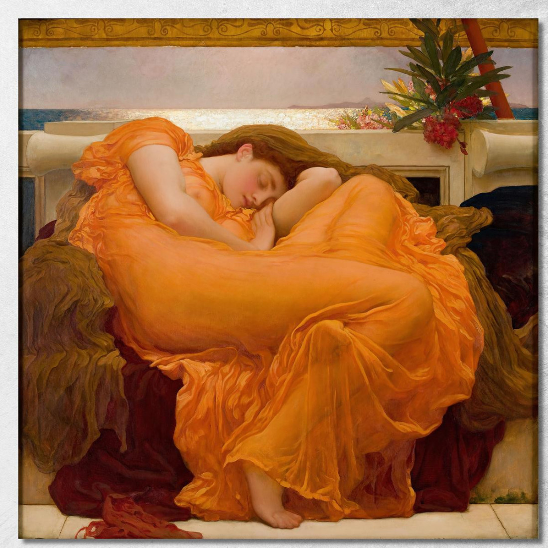 Giugno Fiammeggiante Frederic Leighton flg20 quadro stampato su tela Giugno Fiammeggiante Frederic Leighton flg20 quadro stampato su tela