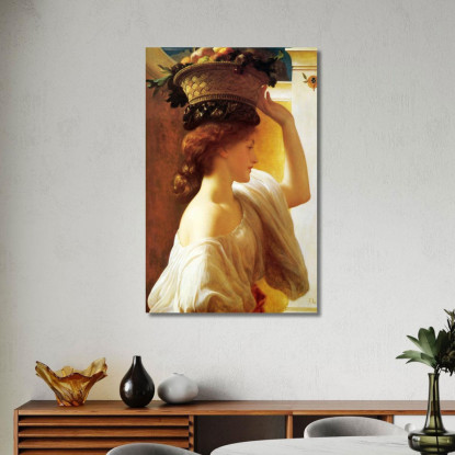 Ragazza Con Un Cesto Di Frutta Data Frederic Leighton flg23 quadro stampato su tela