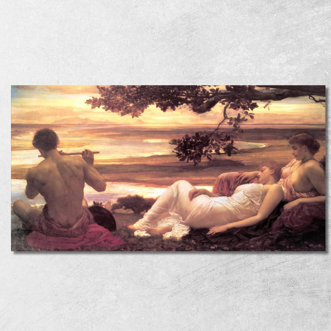 Idillio Frederic Leighton flg28 quadro stampato su tela