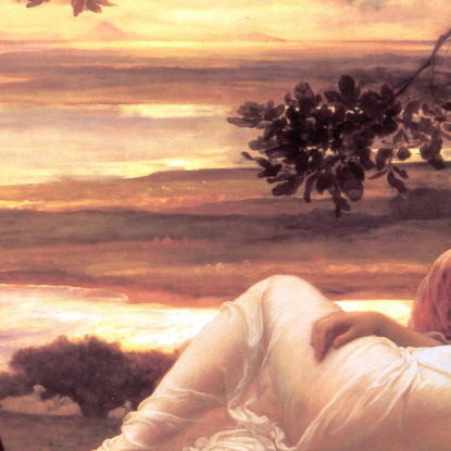 Idillio Frederic Leighton flg28 quadro stampato su tela