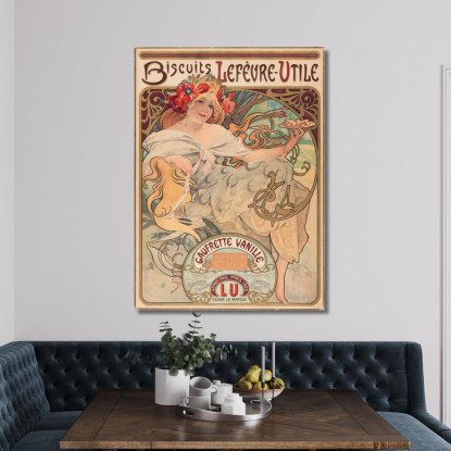Poster Di Wafer Alla Vaniglia Alphonse Mucha amu10 quadro stampato su tela