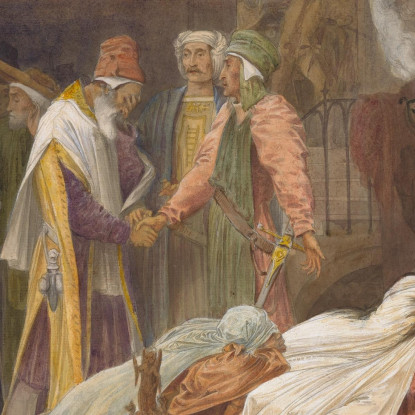 La Riconciliazione Dei Montecchi E Dei Capuleti Frederic Leighton flg61 quadro stampato su tela