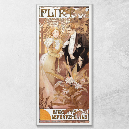 Flirtare Alphonse Mucha amu12 quadro stampato su tela