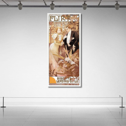 Flirtare Alphonse Mucha amu12 quadro stampato su tela