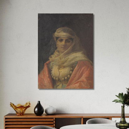 Una Bellezza Turca Frederick Arthur Bridgman fab4 quadro stampato su tela