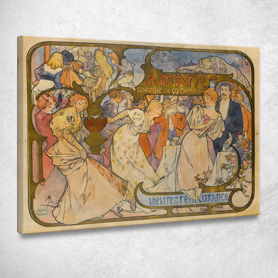 Amanti Alphonse Mucha amu14 quadro stampato su tela Amanti Alphonse Mucha amu14 quadro stampato su tela