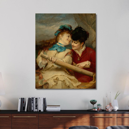 Riguardo Ciò Di Cui Parlano Le Giovani Donne Frederick Arthur Bridgman fab20 quadro stampato su tela