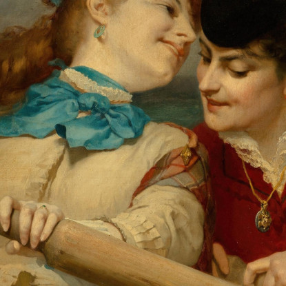 Riguardo Ciò Di Cui Parlano Le Giovani Donne Frederick Arthur Bridgman fab20 quadro stampato su tela