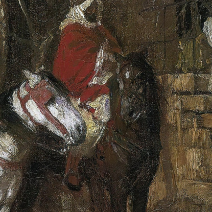 Cavaliere In Un Cortile Frederick Arthur Bridgman fab25 quadro stampato su tela