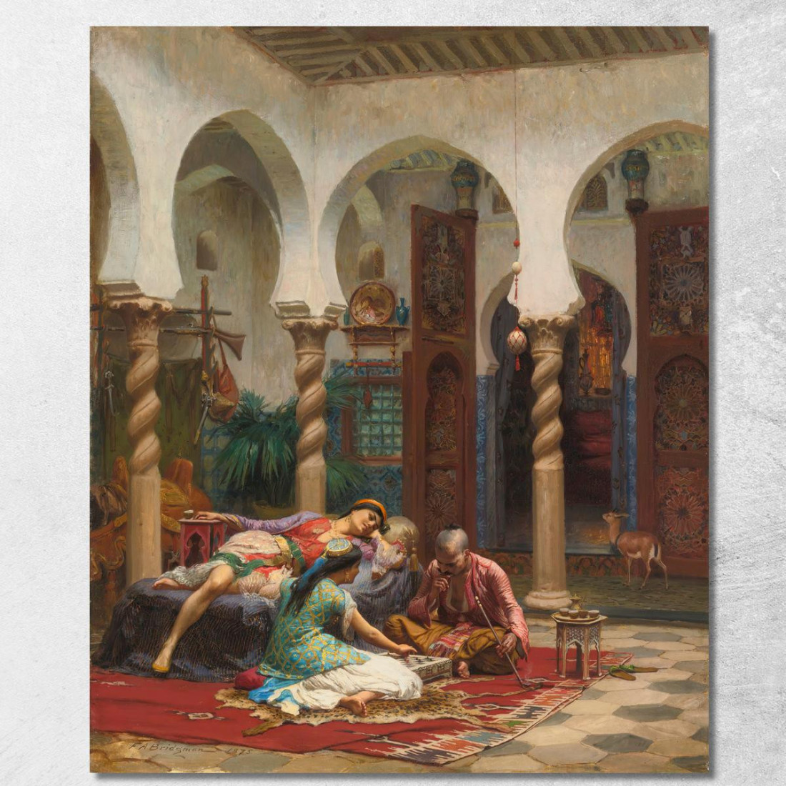 Momenti Di Inattività Frederick Arthur Bridgman fab26 quadro stampato su tela Momenti Di Inattività Frederick Arthur Bridgman fab26 quadro stampato su tela