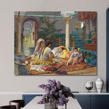 Nell'Harem Frederick Arthur Bridgman fab27 quadro stampato su tela
