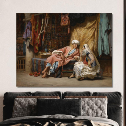 Nel Souk Di Tunisi Frederick Arthur Bridgman fab28 quadro stampato su tela
