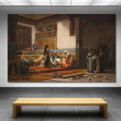 Interno Moresco Frederick Arthur Bridgman fab37 quadro stampato su tela