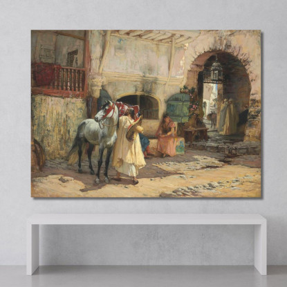 Fuori Per Un Giro Costantino Algeria Frederick Arthur Bridgman fab39 quadro stampato su tela