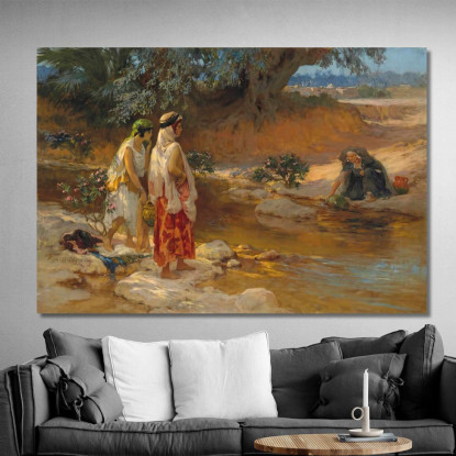 Sulle Rive Del Wadi Frederick Arthur Bridgman fab40 quadro stampato su tela